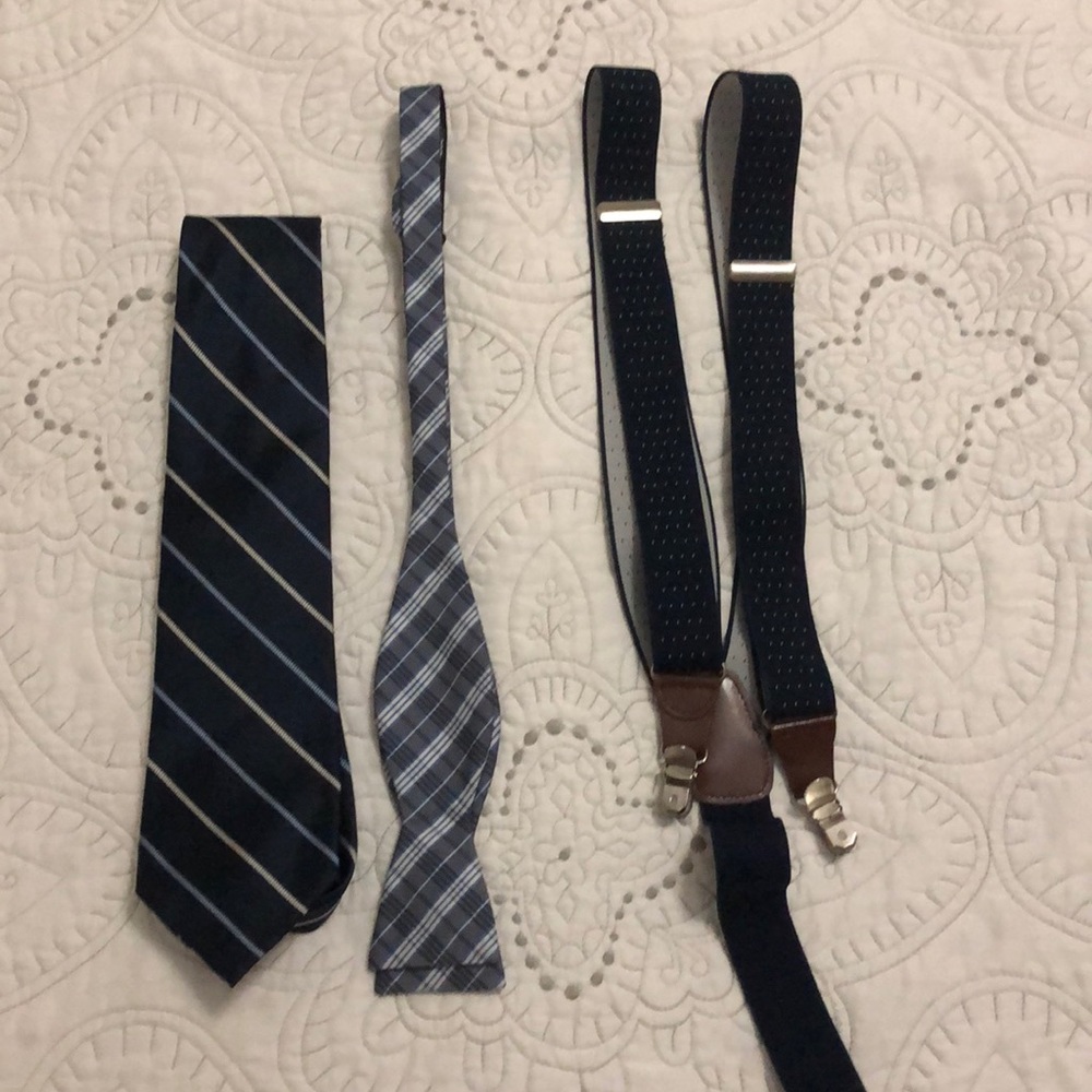 NAVY Tie & Suspender Set